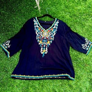 South Western Boutique Embroidered top